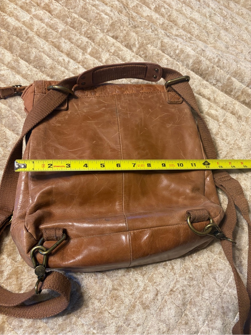 The SAK Brown Floral Embossed Leather Crossbody Bag - Picture 10 of 11